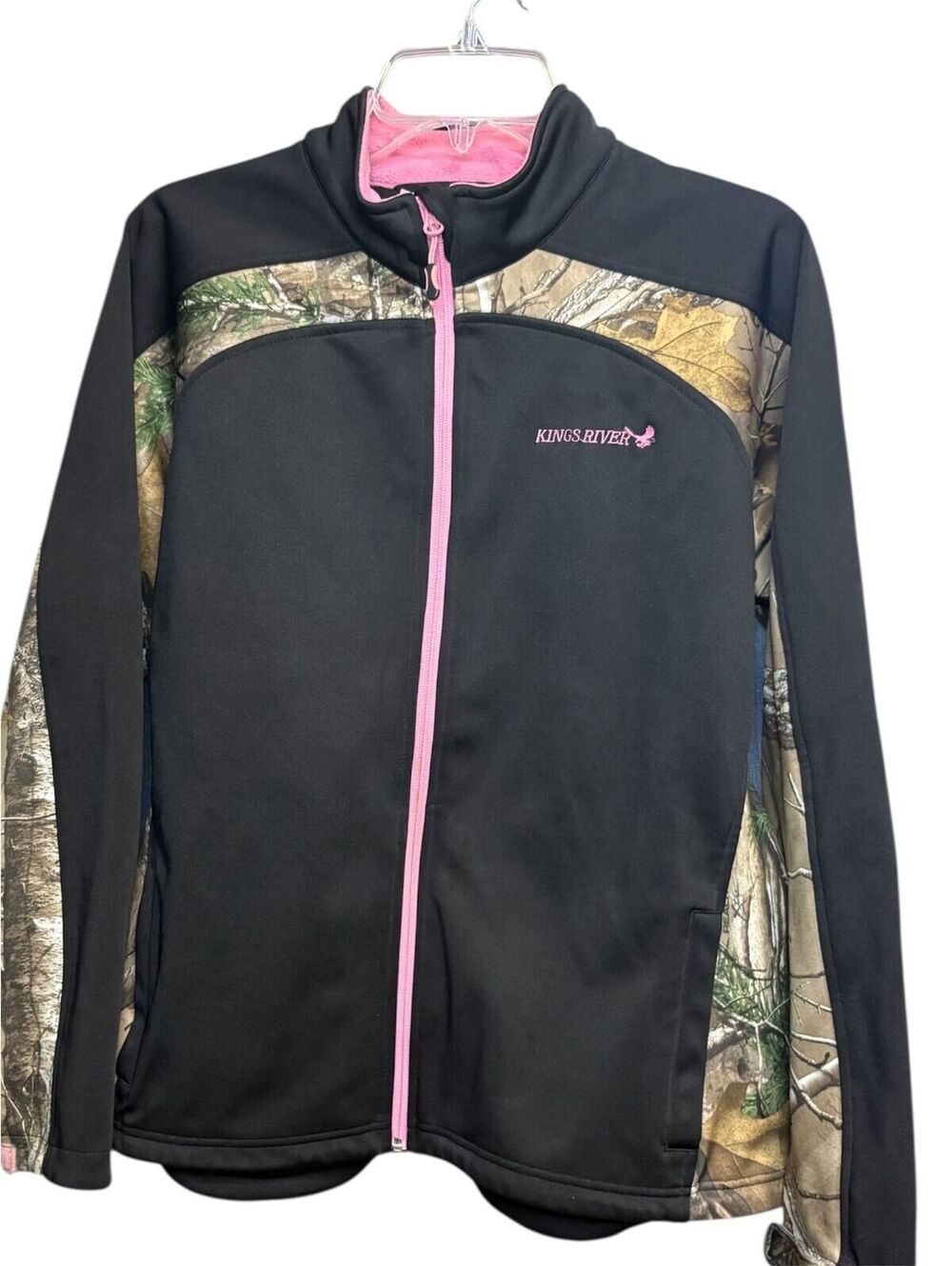 Womens Kings River Pink Realtree Ultra Full Zip Softshell Fleece Lined Jacket L